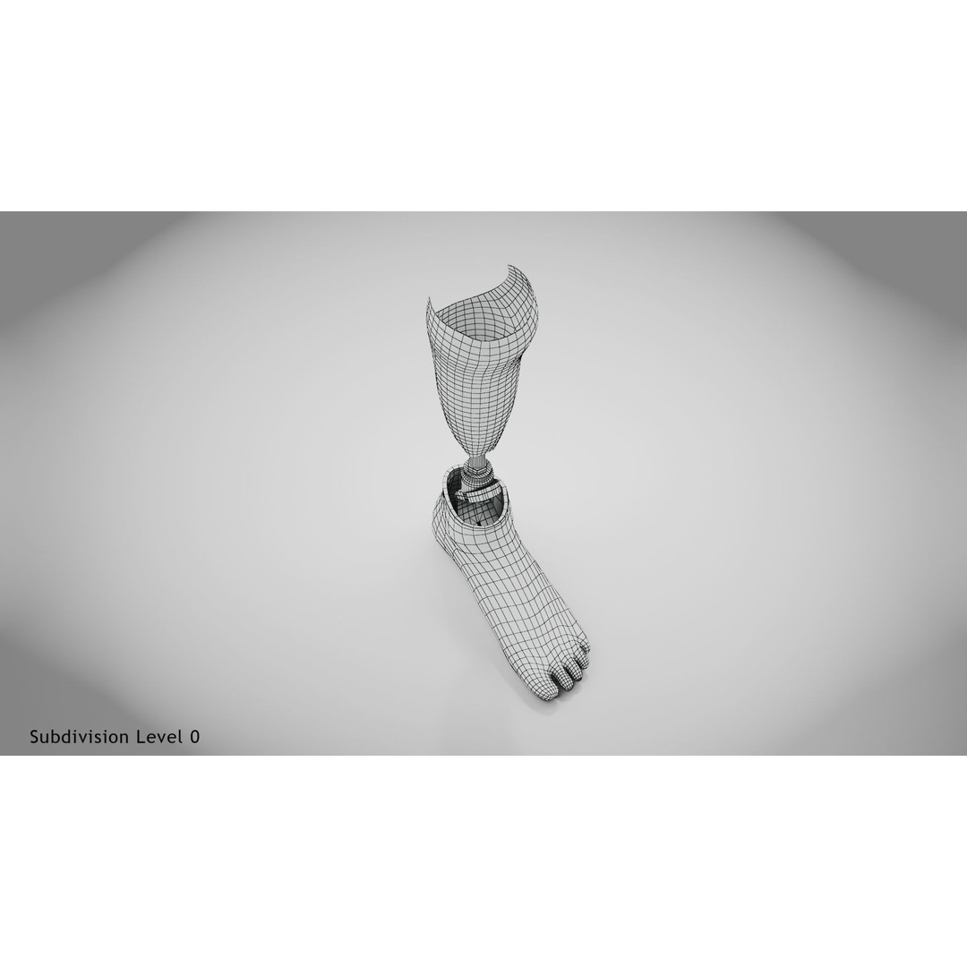 Below Knee Prosthetics 3D Model – Low Poly PBR Medical Asset, FBX, OBJ - View 31