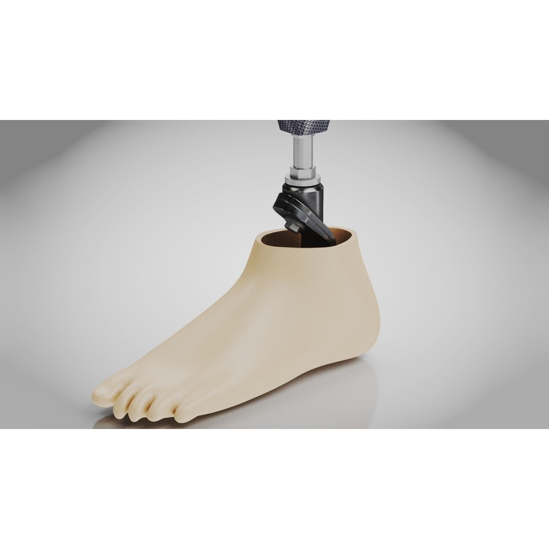 Below Knee Prosthetics 3D Model – Low Poly PBR Medical Asset, FBX, OBJ - View 5