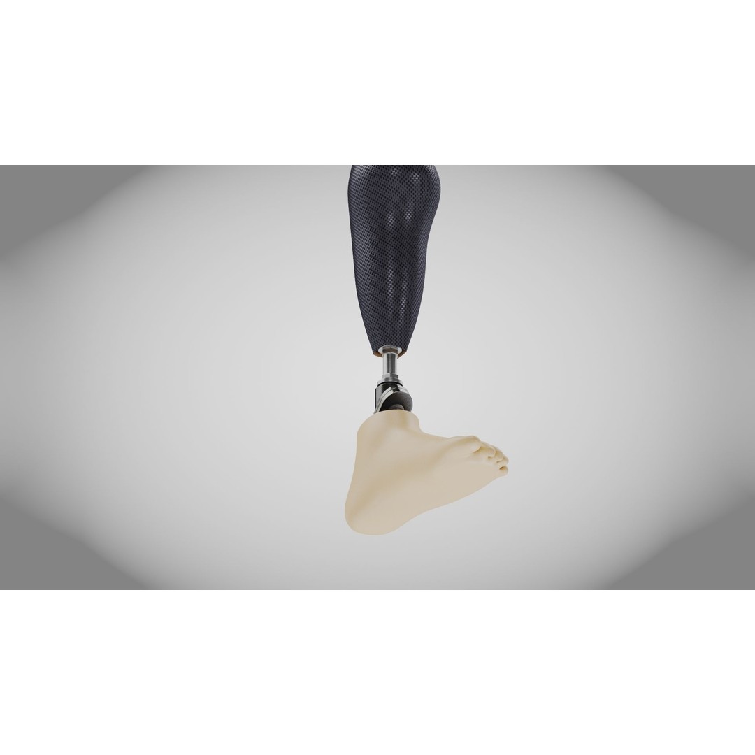 Below Knee Prosthetics 3D Model – Low Poly PBR Medical Asset, FBX, OBJ - View 7
