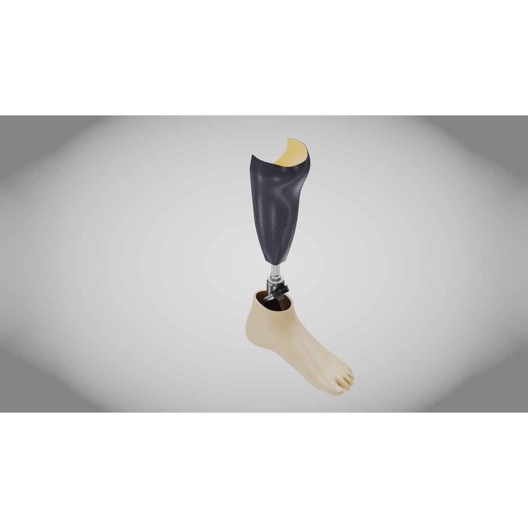 Below Knee Prosthetics 3D Model – Low Poly PBR Medical Asset, FBX, OBJ - View 8