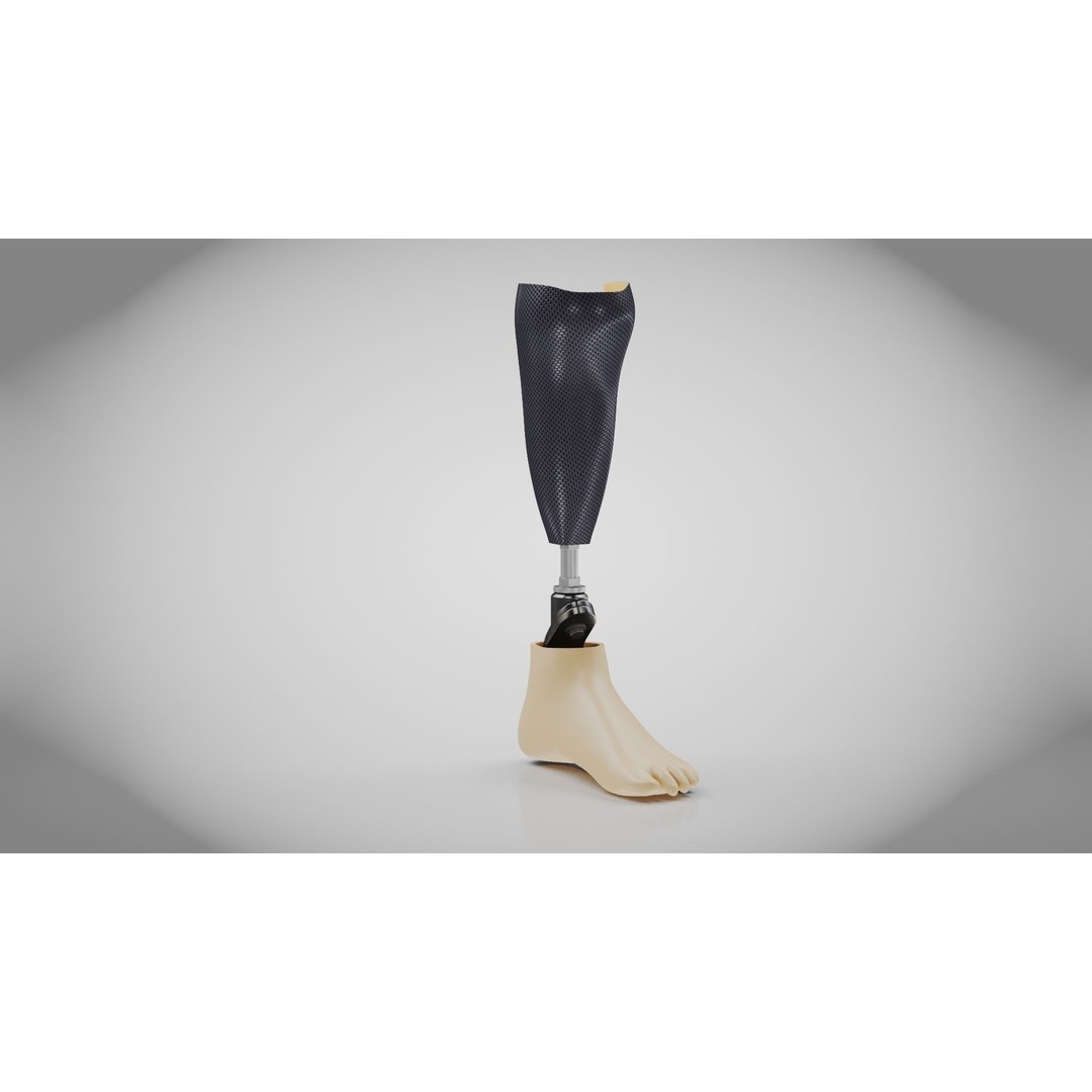 Below Knee Prosthetics 3D Model – Low Poly PBR Medical Asset, FBX, OBJ - View 9