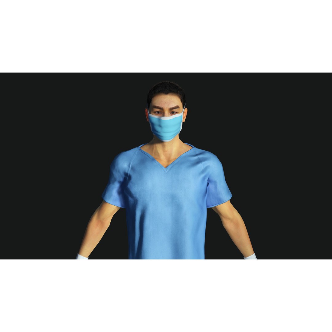 Realistic Medical Nurse Doctor Surgeon 3D Model – Low Poly Game Ready, FBX - View 11