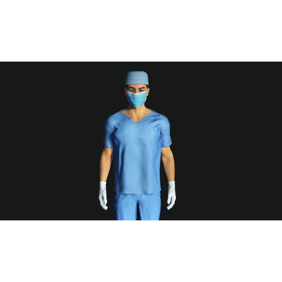 Realistic Medical Nurse Doctor Surgeon 3D Model – Low Poly Game Ready, FBX - View 12