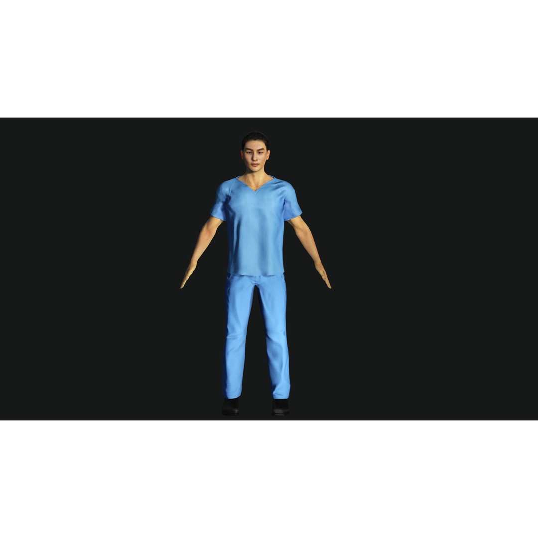 Realistic Medical Nurse Doctor Surgeon 3D Model – Low Poly Game Ready, FBX - View 15