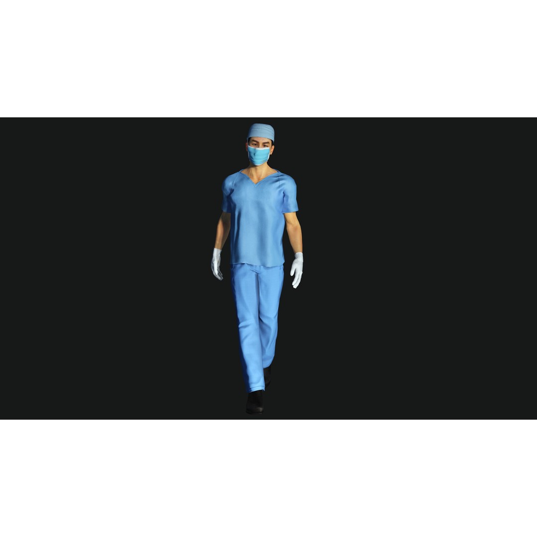 Realistic Medical Nurse Doctor Surgeon 3D Model – Low Poly Game Ready, FBX - View 18