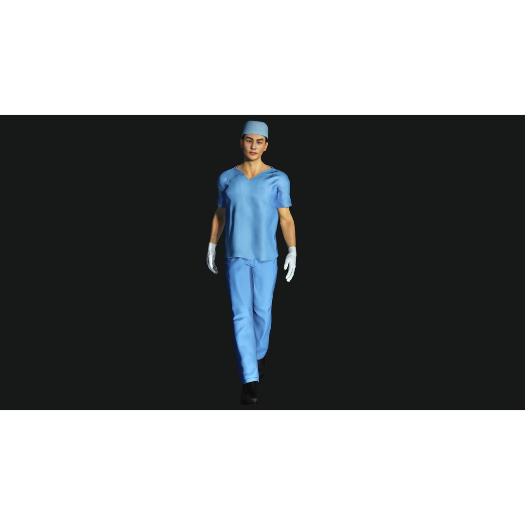 Realistic Medical Nurse Doctor Surgeon 3D Model – Low Poly Game Ready, FBX - View 19
