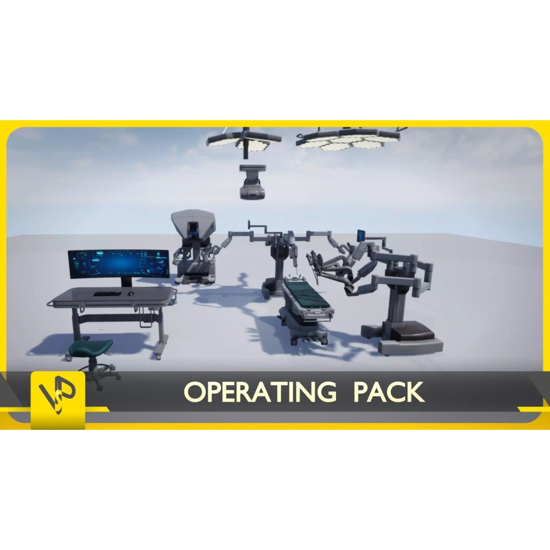 Operating Pack 3D Model – Low Poly Medical Asset, Animated, Rigged - View 2