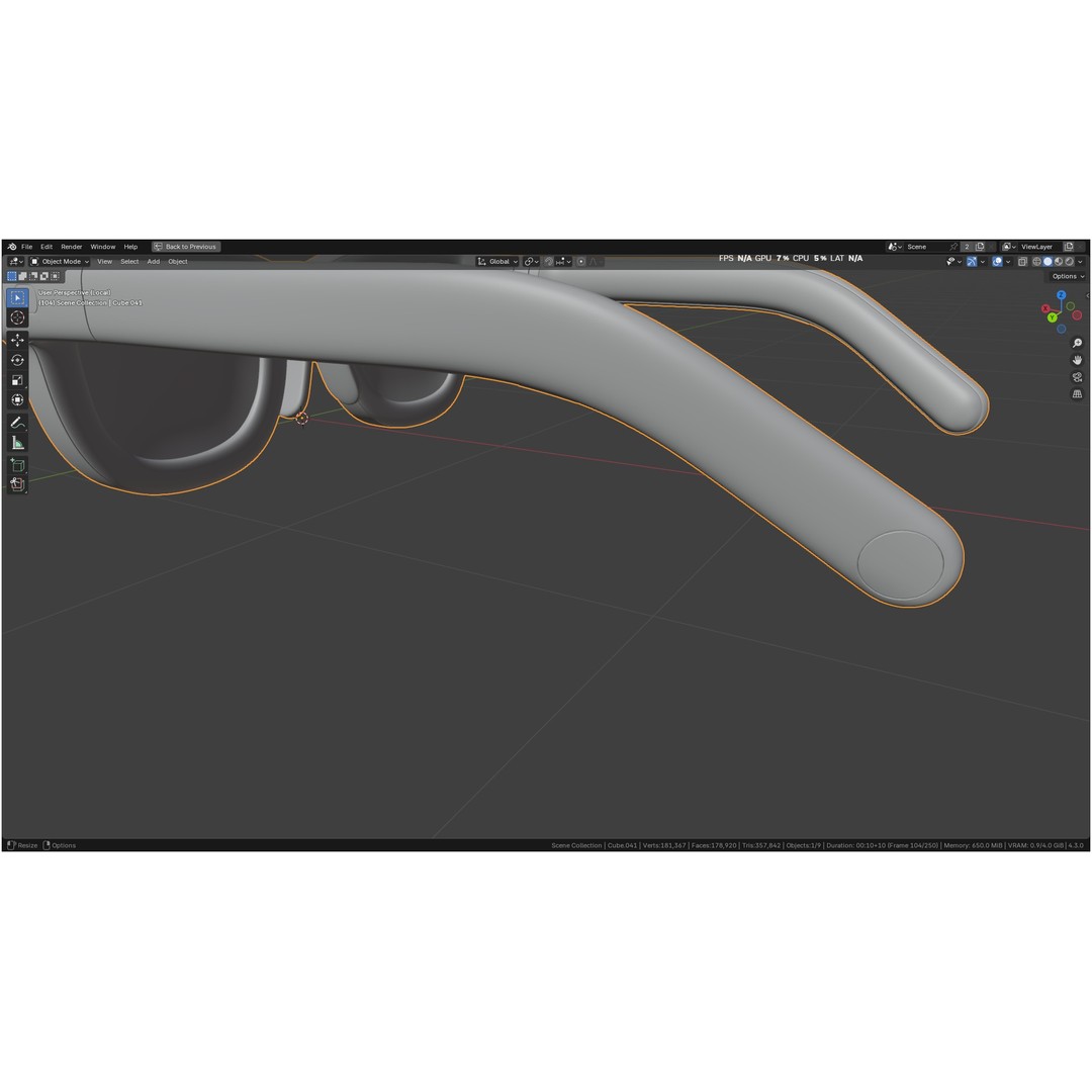 Orion AI Glasses 3D Model – Low Poly Modern Eyewear, FBX, Blender - View 20
