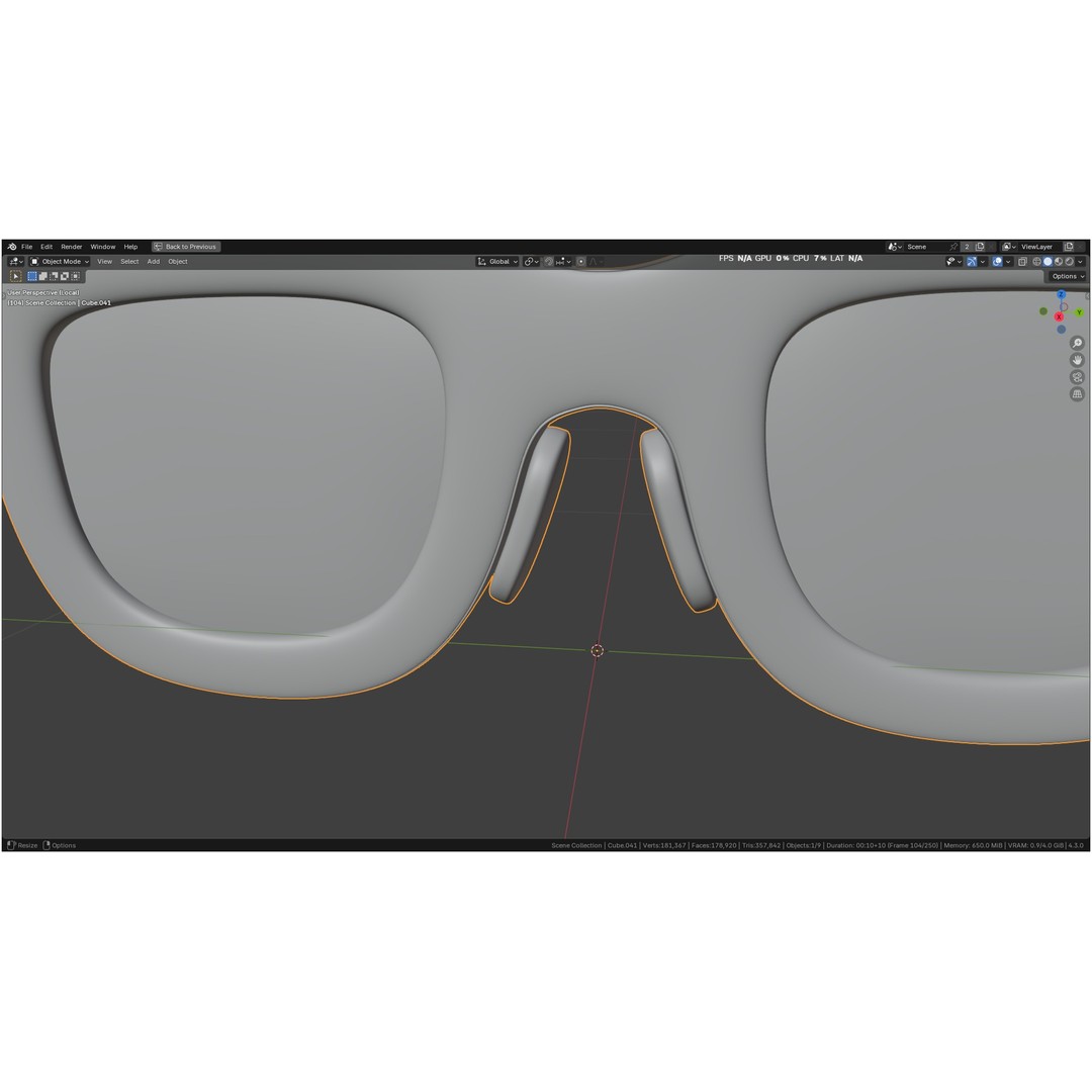 Orion AI Glasses 3D Model – Low Poly Modern Eyewear, FBX, Blender - View 21