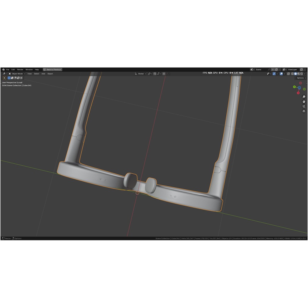 Orion AI Glasses 3D Model – Low Poly Modern Eyewear, FBX, Blender - View 24