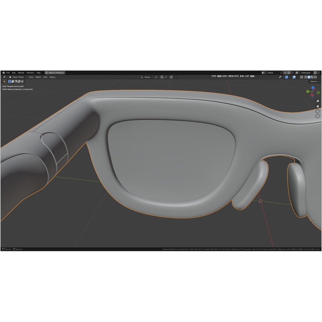 Orion AI Glasses 3D Model – Low Poly Modern Eyewear, FBX, Blender - View 27