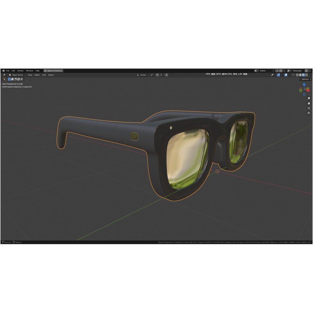 Orion AI Glasses 3D Model – Low Poly Modern Eyewear, FBX, Blender - View 29