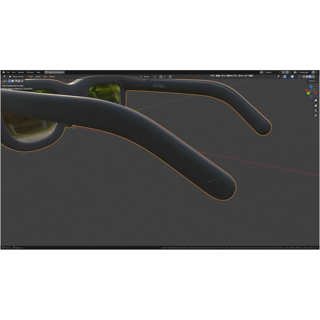 Orion AI Glasses 3D Model – Low Poly Modern Eyewear, FBX, Blender - View 31