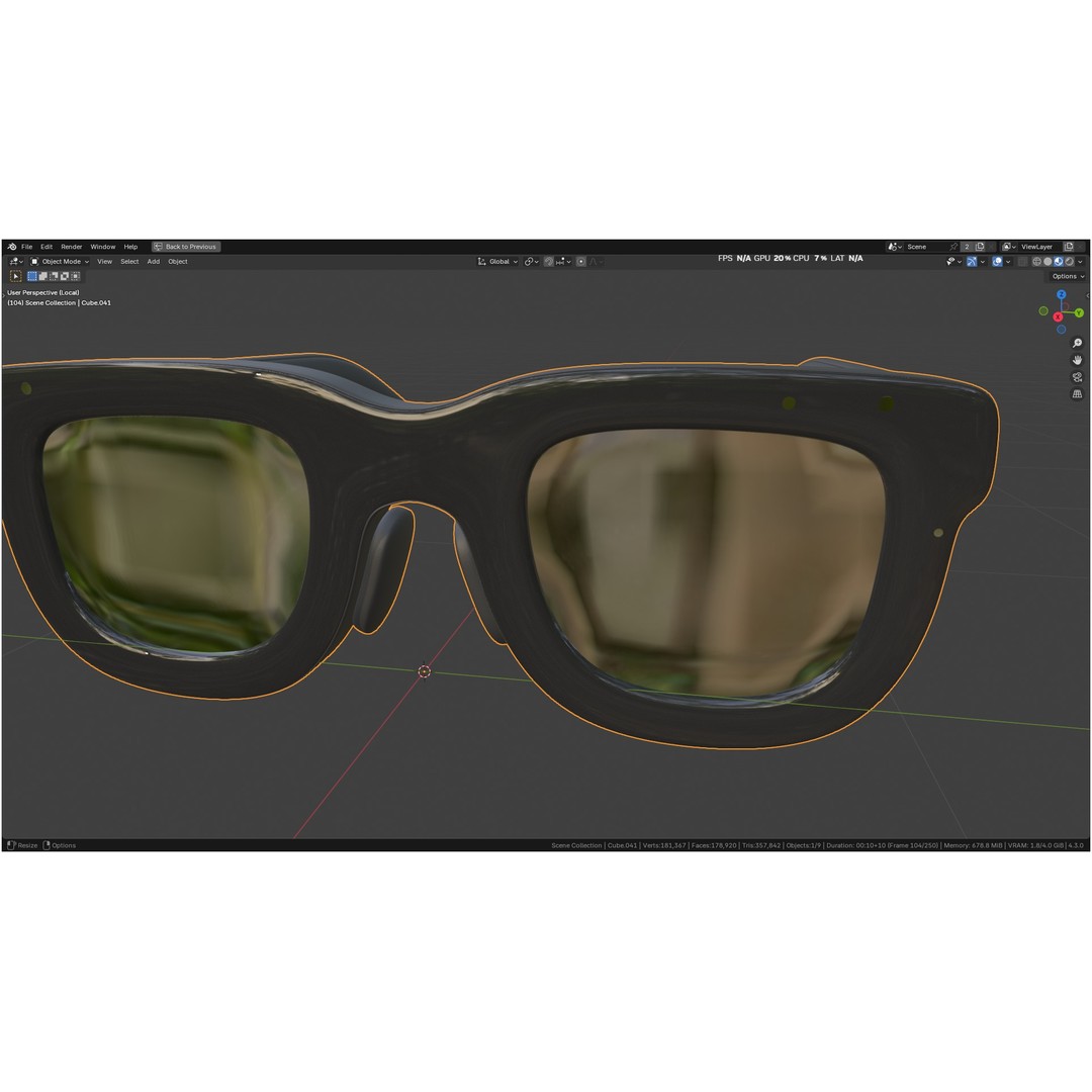 Orion AI Glasses 3D Model – Low Poly Modern Eyewear, FBX, Blender - View 32
