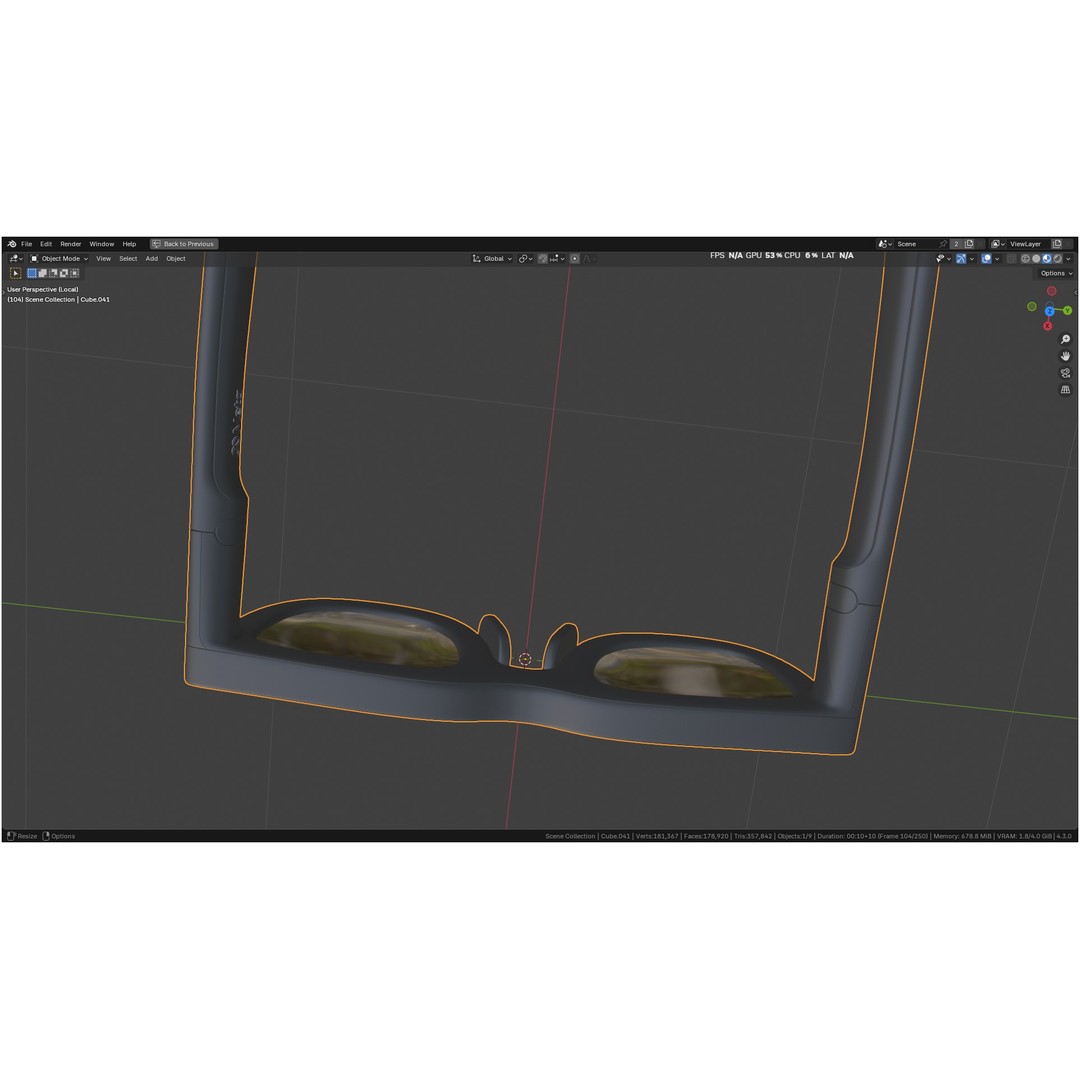 Orion AI Glasses 3D Model – Low Poly Modern Eyewear, FBX, Blender - View 34