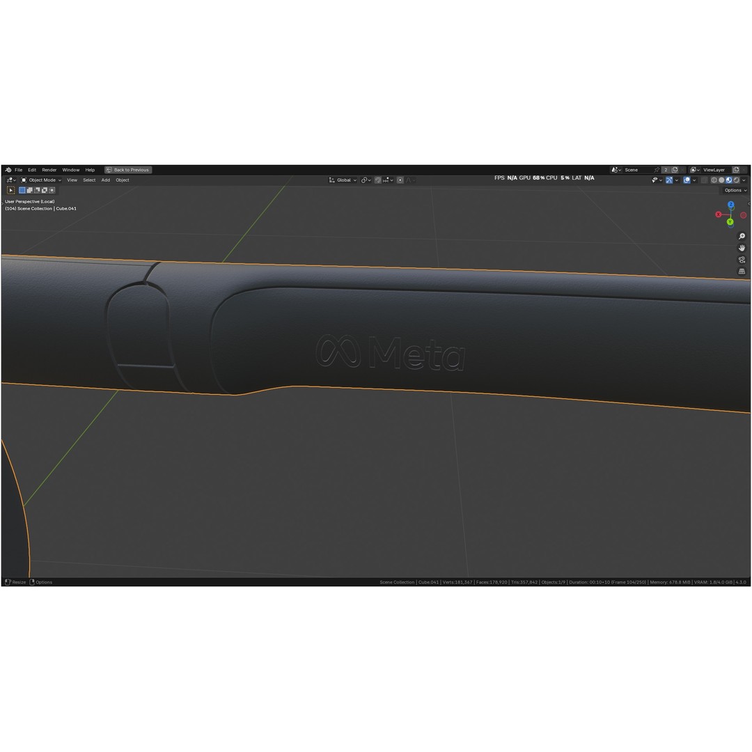 Orion AI Glasses 3D Model – Low Poly Modern Eyewear, FBX, Blender - View 36