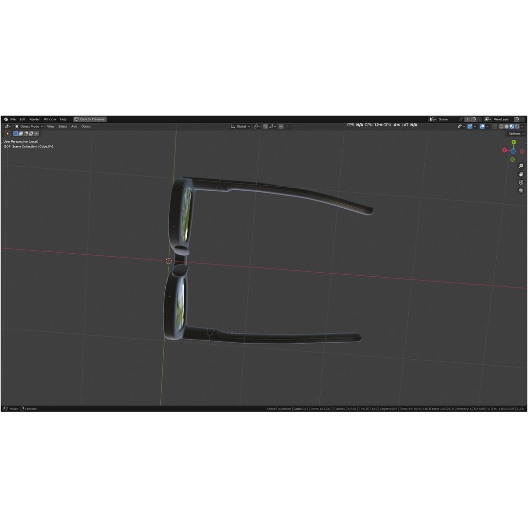 Orion AI Glasses 3D Model – Low Poly Modern Eyewear, FBX, Blender - View 37