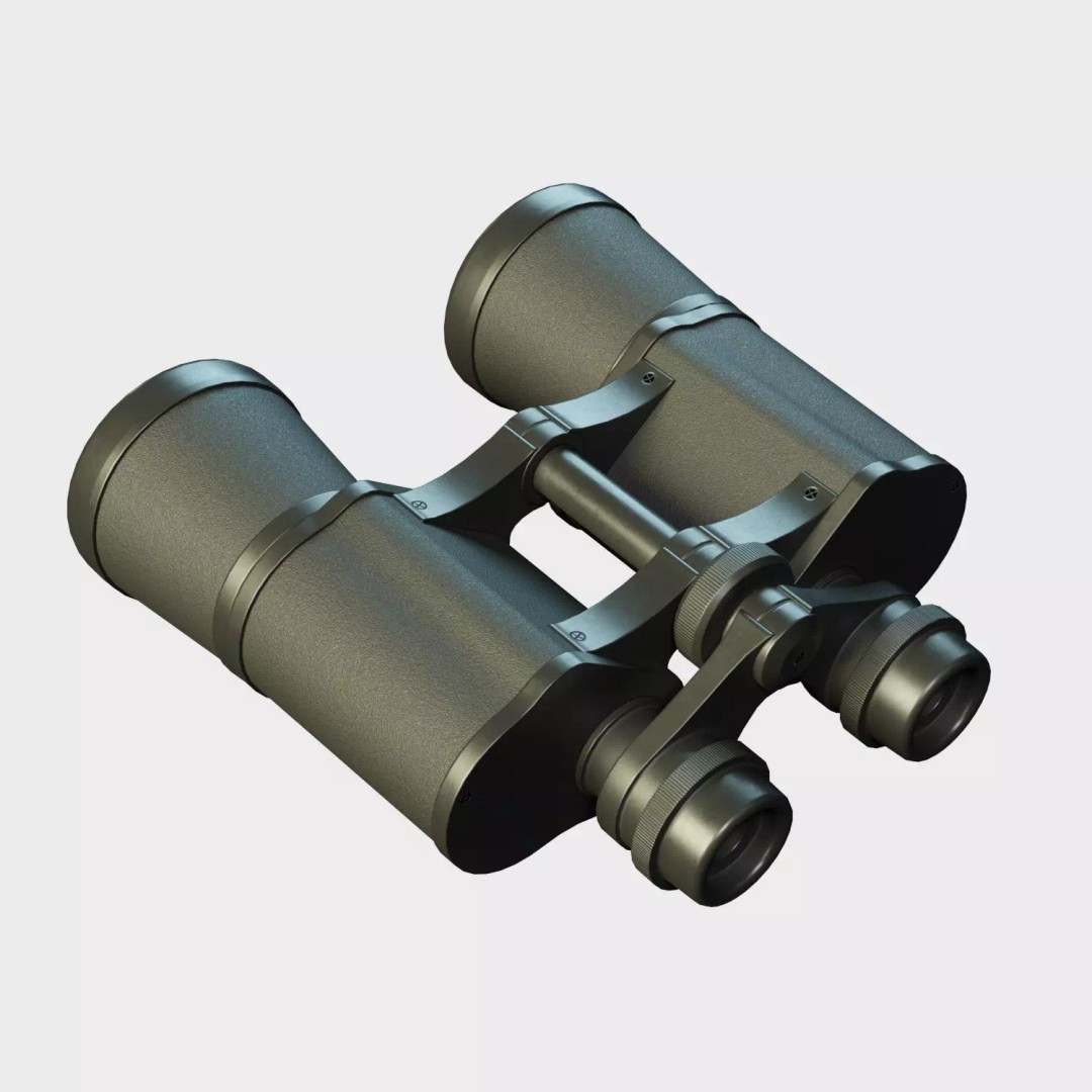 Binoculars 3D Model – Low Poly PBR Game Asset, FBX, Blender - View 2
