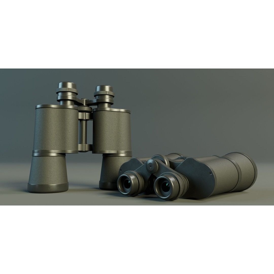 Binoculars 3D Model – Low Poly PBR Game Asset, FBX, Blender - View 3