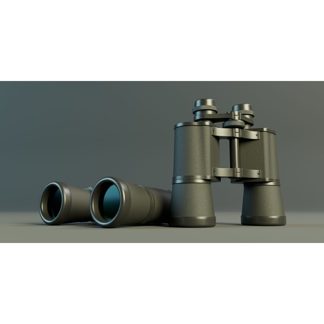 Binoculars 3D Model – Low Poly PBR Game Asset, FBX, Blender - View 7