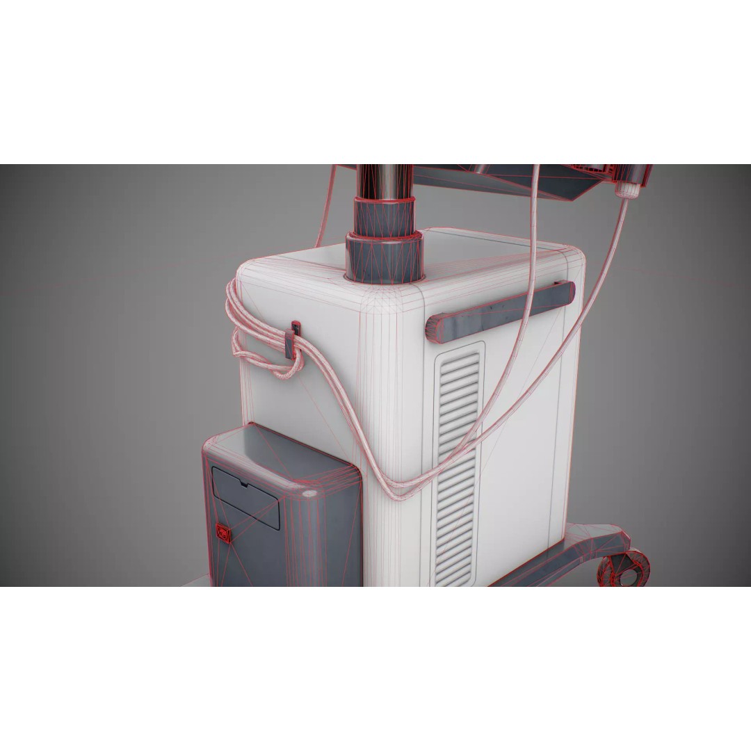 Ultrasound Machine 3D Model – Low Poly Game Ready Asset, FBX, OBJ - View 15