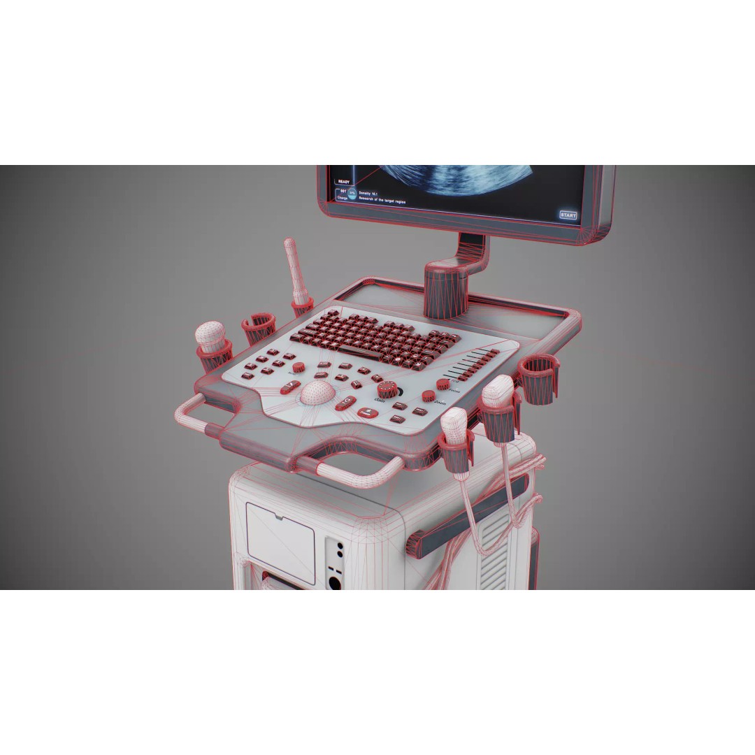 Ultrasound Machine 3D Model – Low Poly Game Ready Asset, FBX, OBJ - View 16