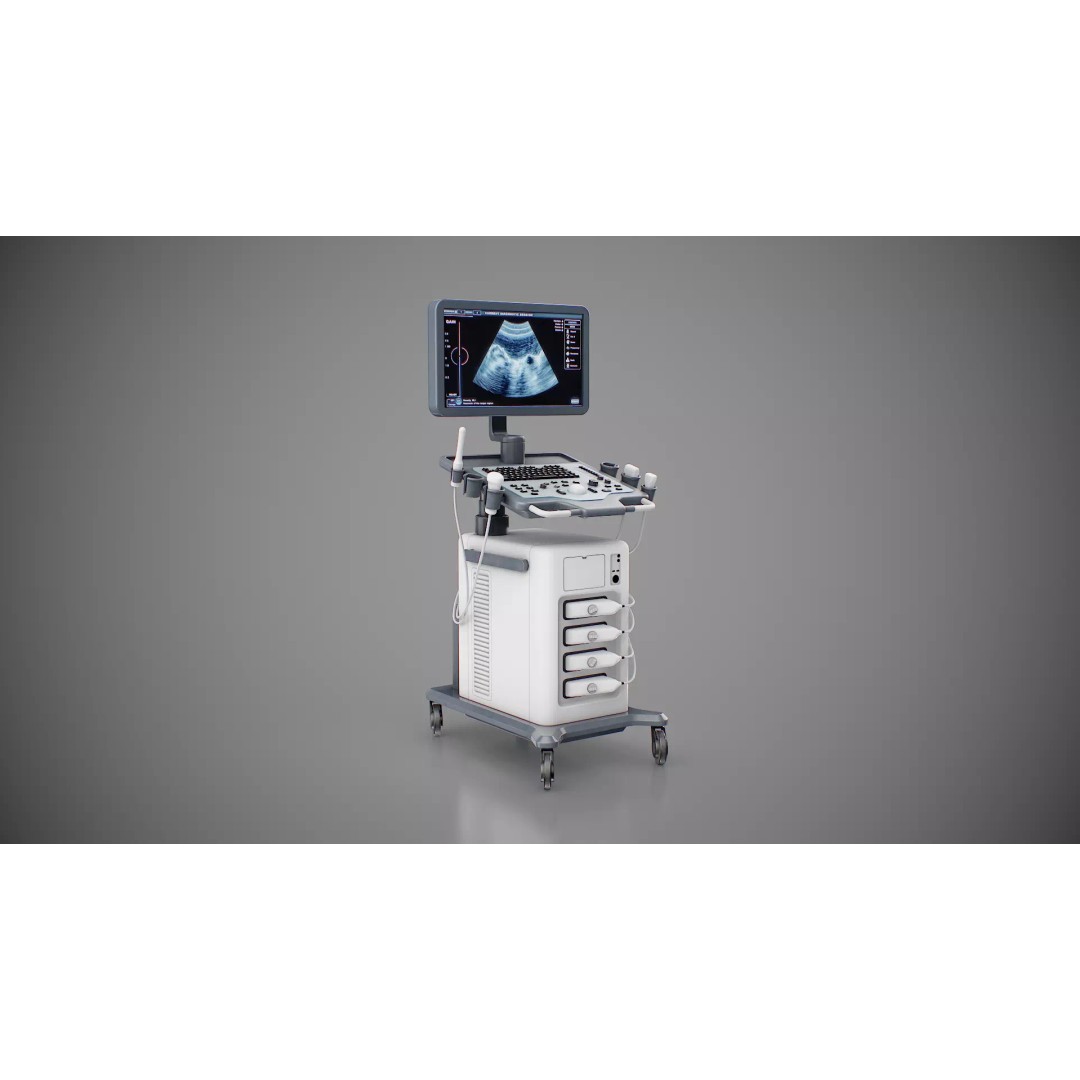 Ultrasound Machine 3D Model – Low Poly Game Ready Asset, FBX, OBJ - View 2