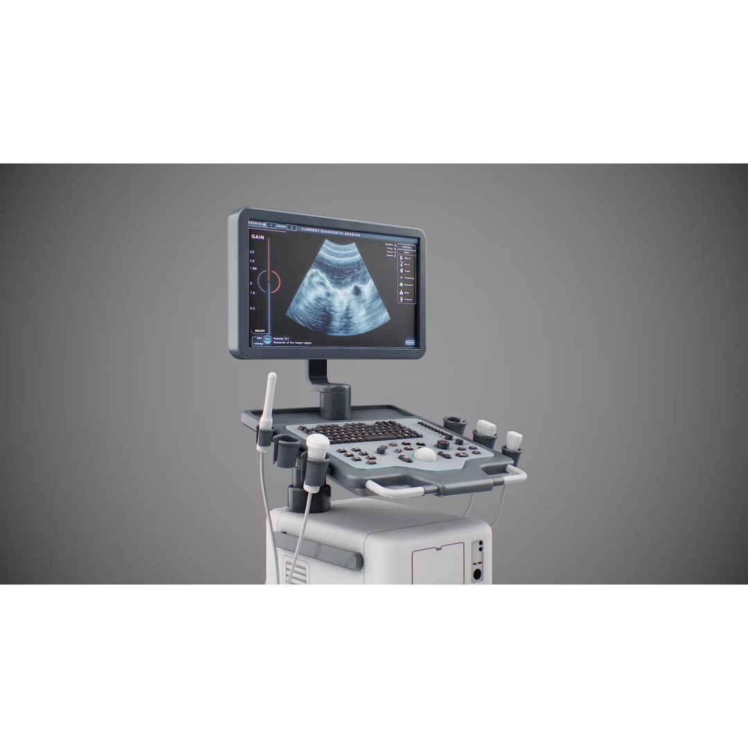 Ultrasound Machine 3D Model – Low Poly Game Ready Asset, FBX, OBJ - View 8