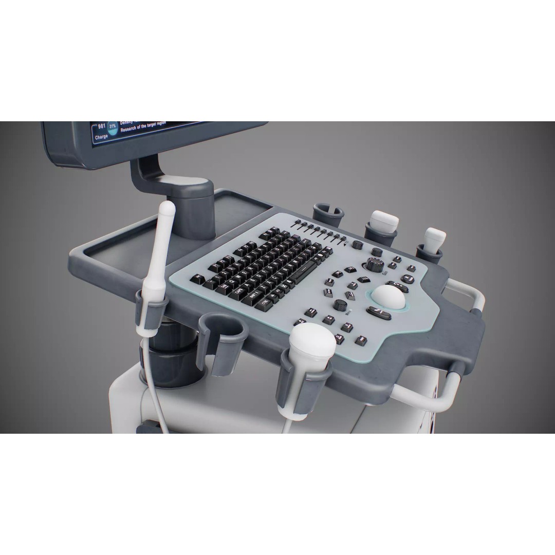 Ultrasound Machine 3D Model – Low Poly Game Ready Asset, FBX, OBJ - View 9