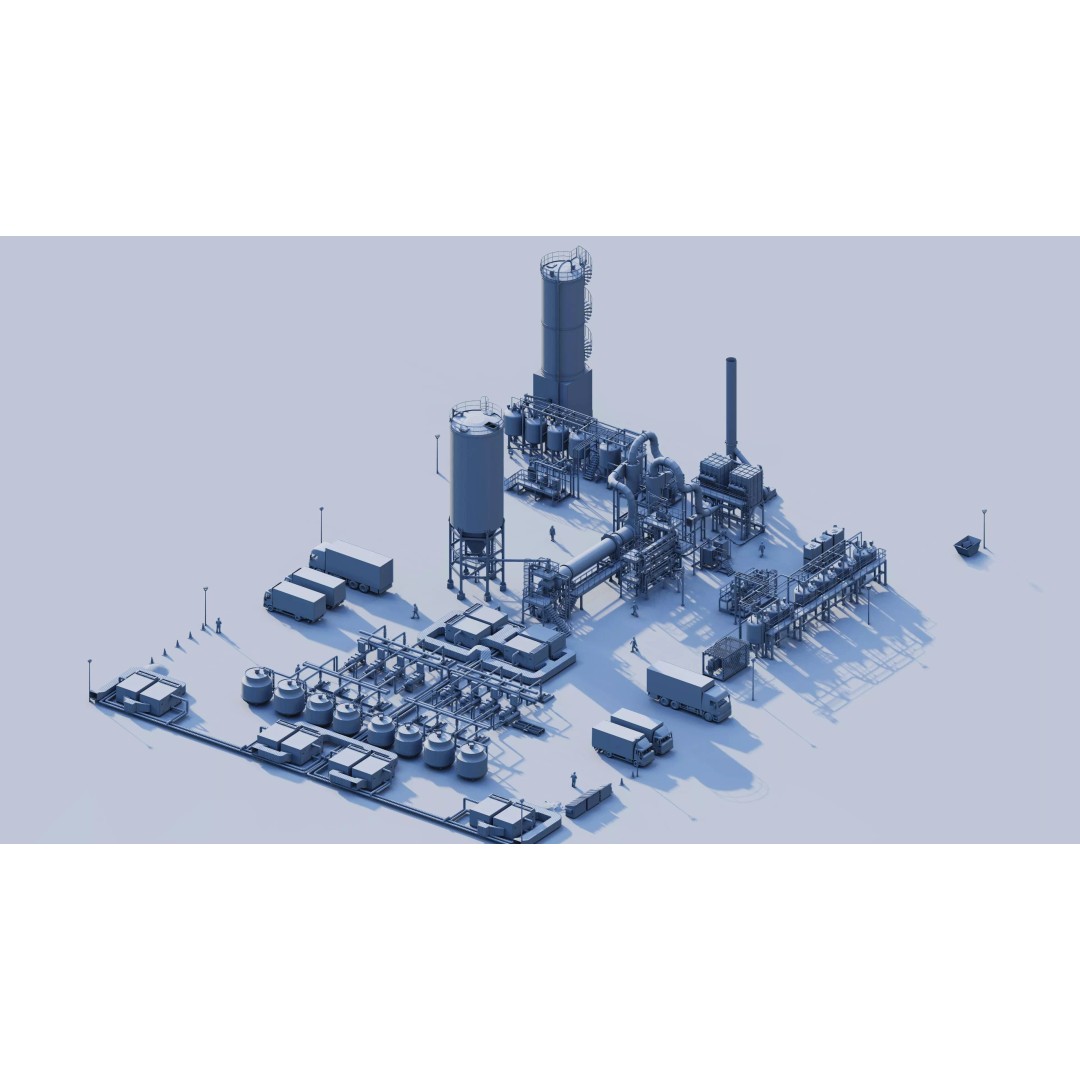 Industrial Factory 3D Model – High Poly Petrochemical Building, FBX, OBJ