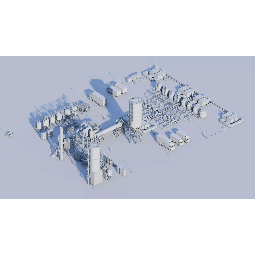 Industrial Factory 3D Model – High Poly Petrochemical Building, FBX, OBJ - View 10