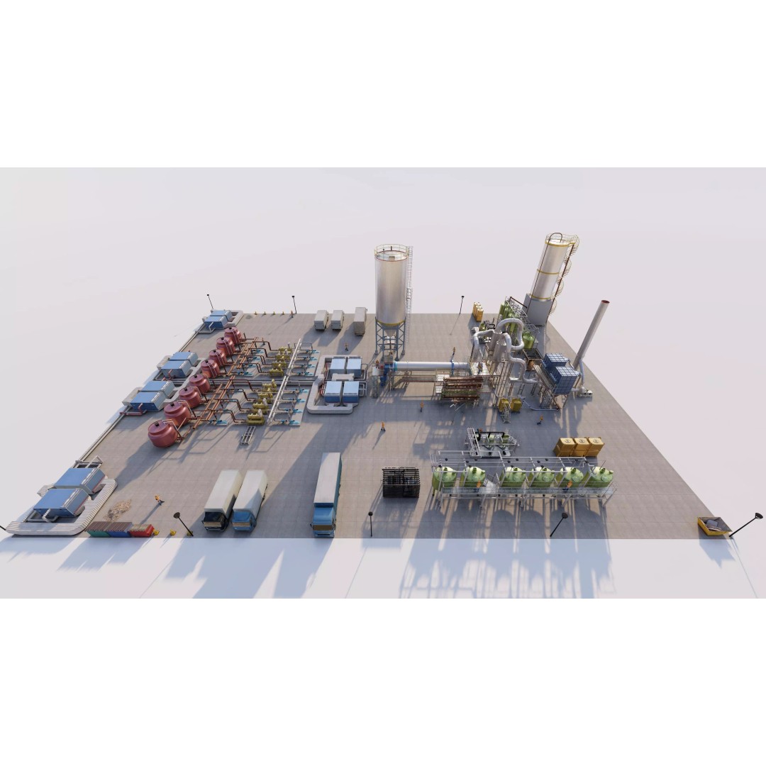 Industrial Factory 3D Model – High Poly Petrochemical Building, FBX, OBJ - View 11