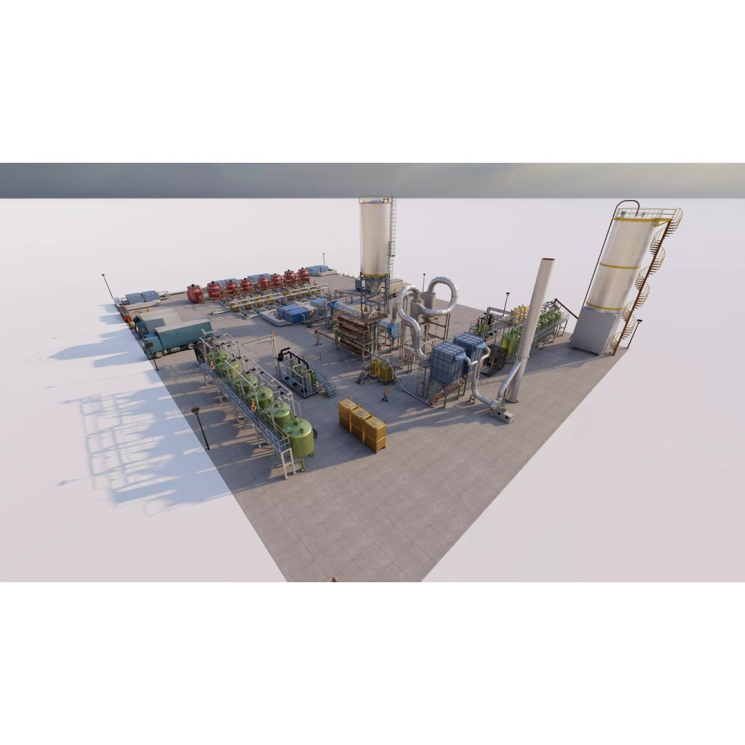Industrial Factory 3D Model – High Poly Petrochemical Building, FBX, OBJ - View 13