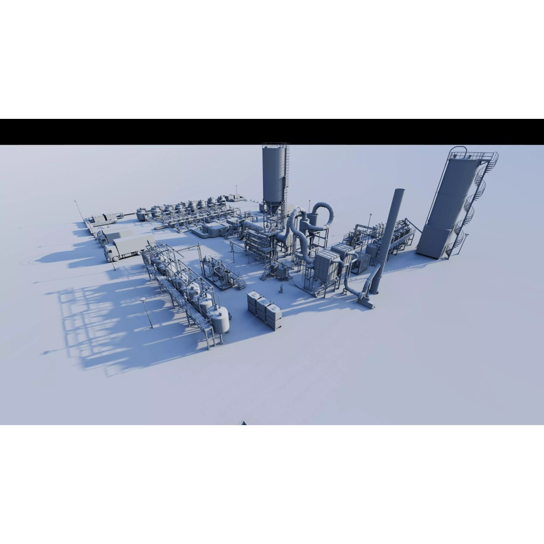 Industrial Factory 3D Model – High Poly Petrochemical Building, FBX, OBJ - View 14