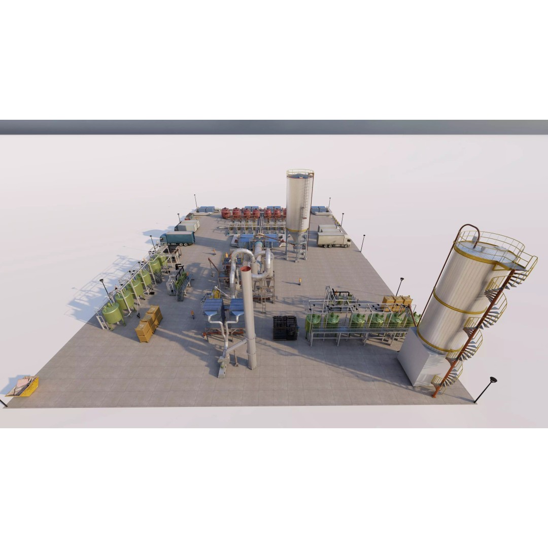 Industrial Factory 3D Model – High Poly Petrochemical Building, FBX, OBJ - View 15