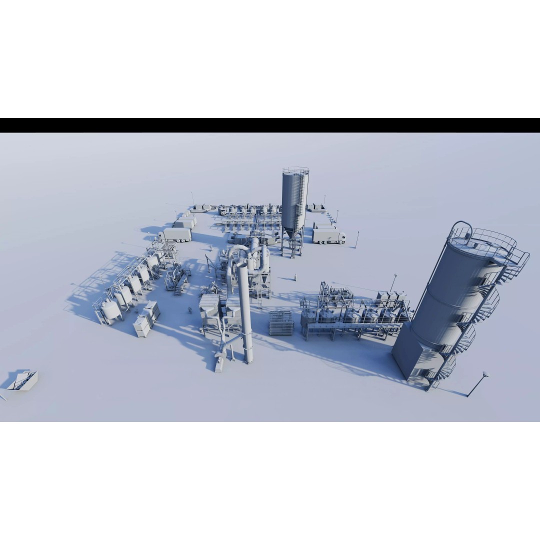 Industrial Factory 3D Model – High Poly Petrochemical Building, FBX, OBJ - View 16