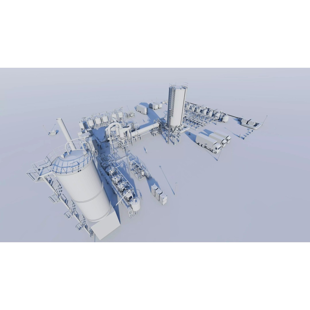 Industrial Factory 3D Model – High Poly Petrochemical Building, FBX, OBJ - View 17