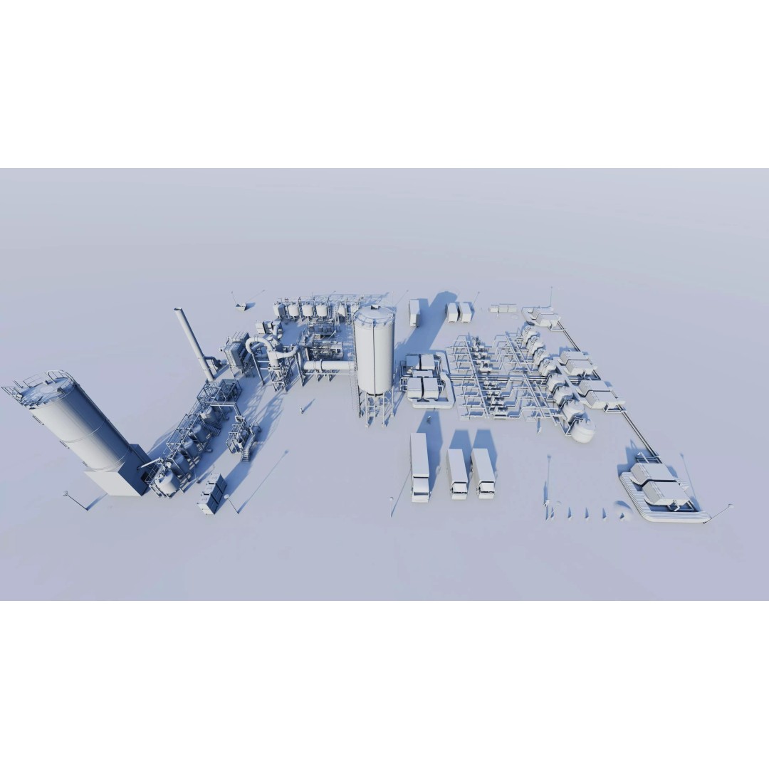 Industrial Factory 3D Model – High Poly Petrochemical Building, FBX, OBJ - View 18