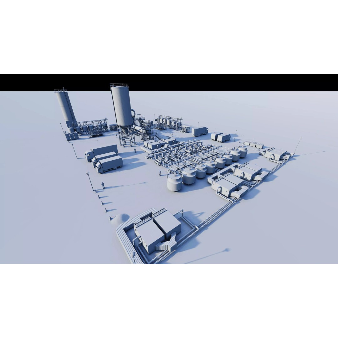 Industrial Factory 3D Model – High Poly Petrochemical Building, FBX, OBJ - View 19