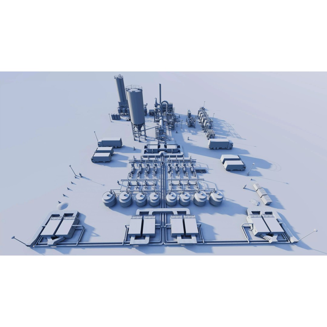 Industrial Factory 3D Model – High Poly Petrochemical Building, FBX, OBJ - View 20