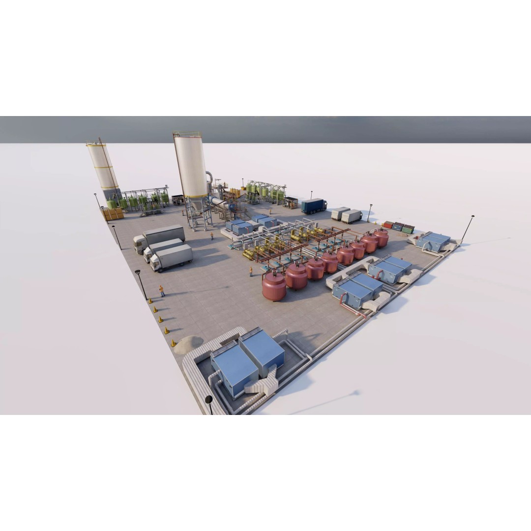 Industrial Factory 3D Model – High Poly Petrochemical Building, FBX, OBJ - View 6