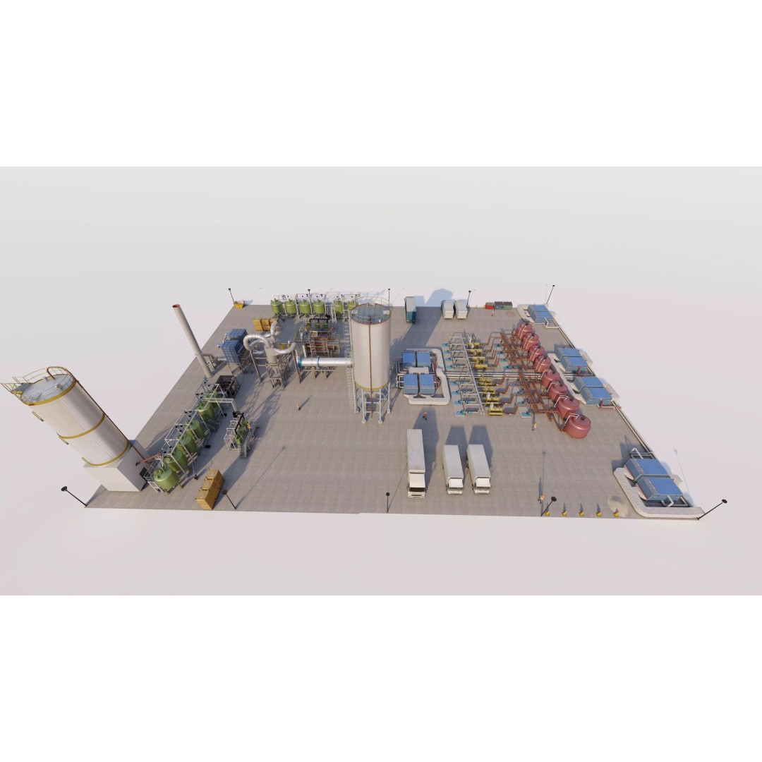 Industrial Factory 3D Model – High Poly Petrochemical Building, FBX, OBJ - View 7
