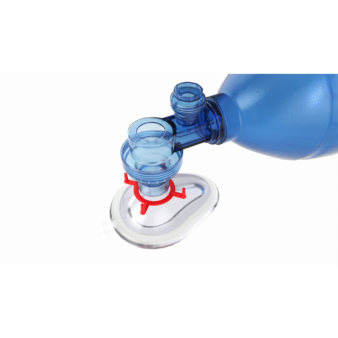Ambu Bag Valve Resuscitation Mask 3D Model – PBR Medical Asset, FBX, OBJ - View 4