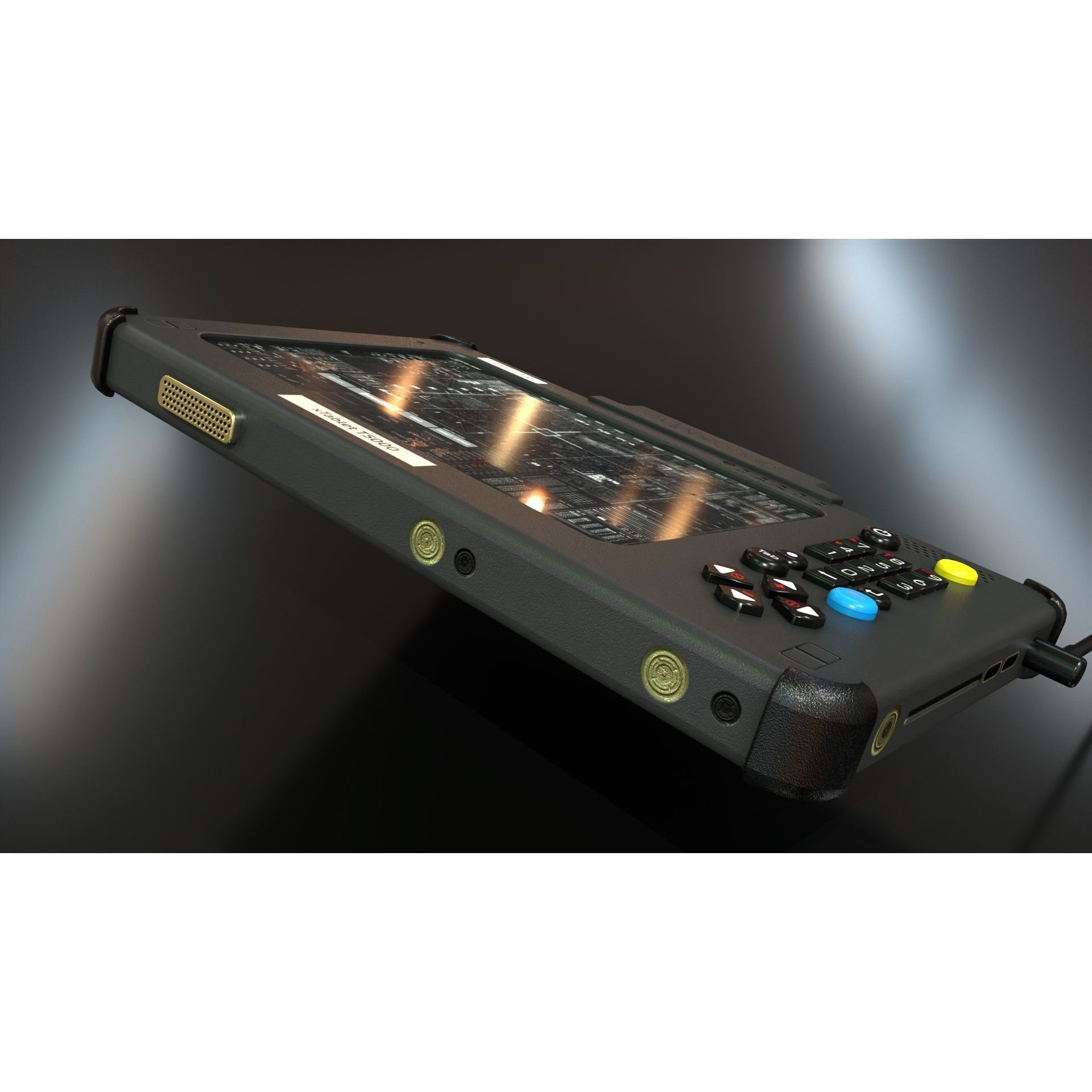 Military Tablet PC Console - Low-Poly Game-Ready 3D Model - View 15