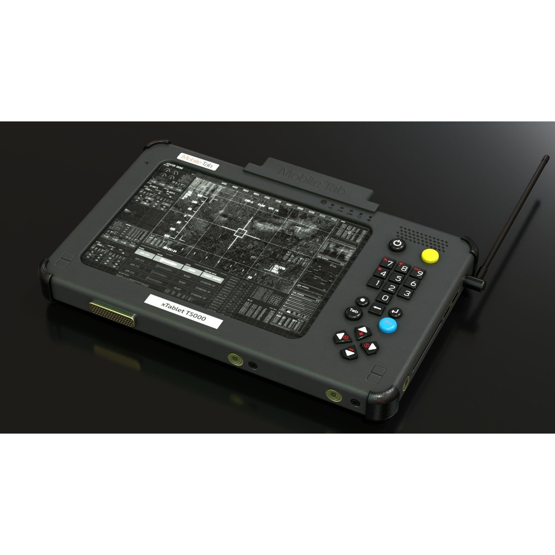 Military Tablet PC Console - Low-Poly Game-Ready 3D Model - View 16