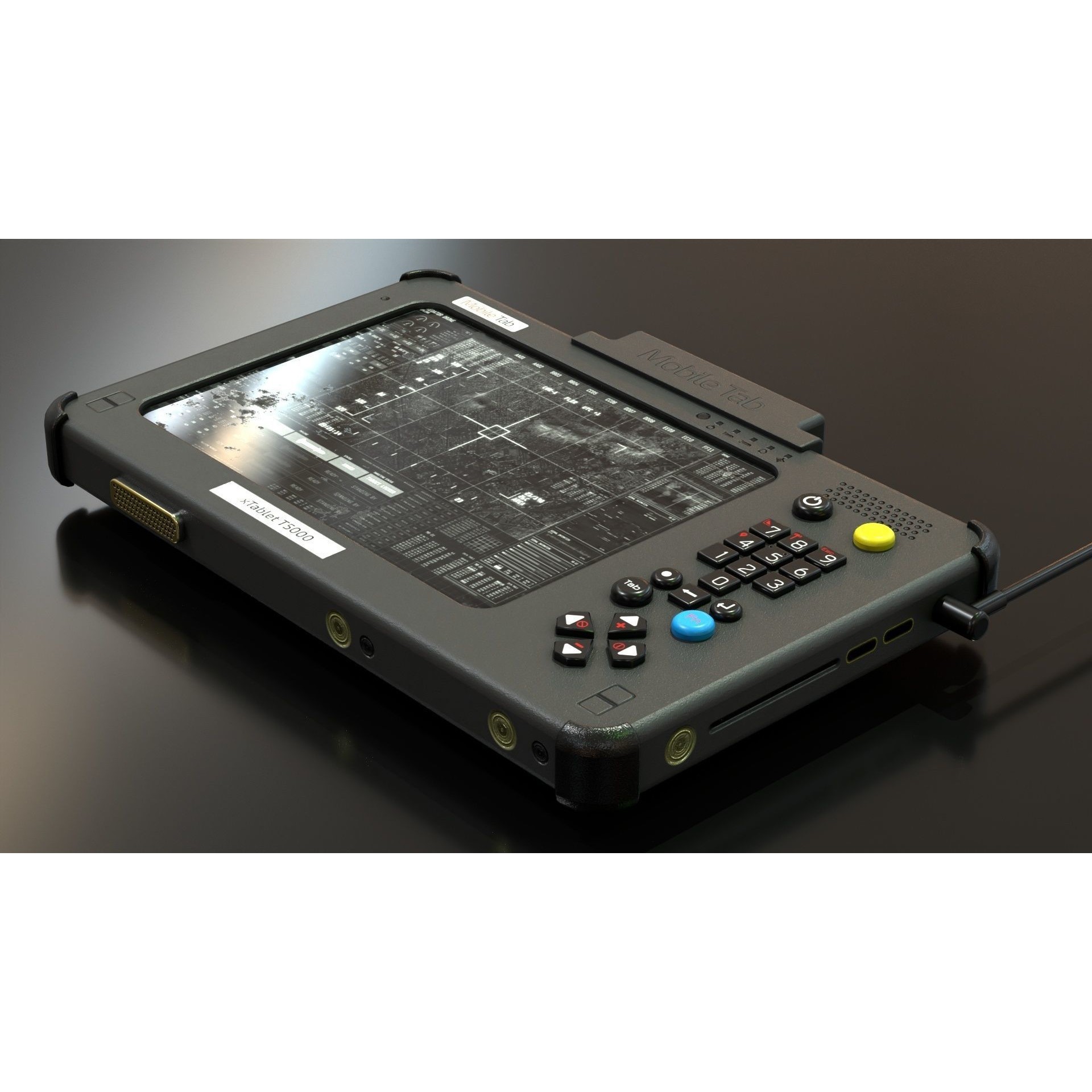 Military Tablet PC Console - Low-Poly Game-Ready 3D Model - View 17