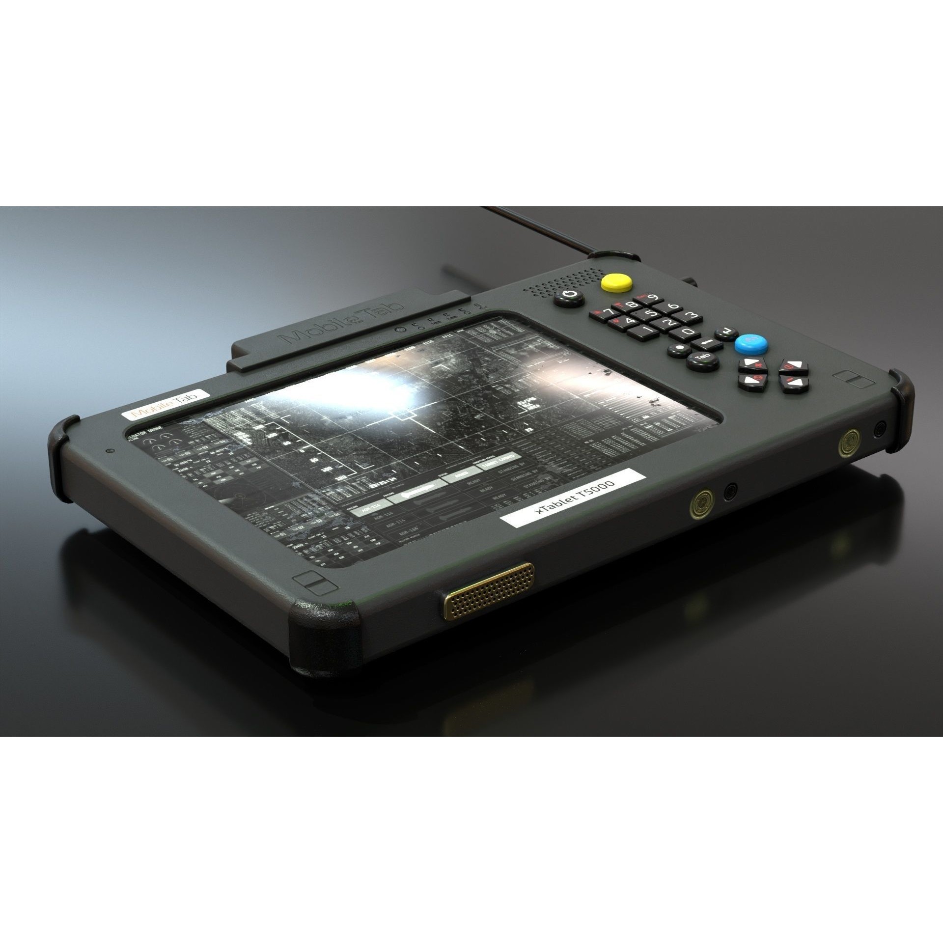 Military Tablet PC Console - Low-Poly Game-Ready 3D Model - View 18