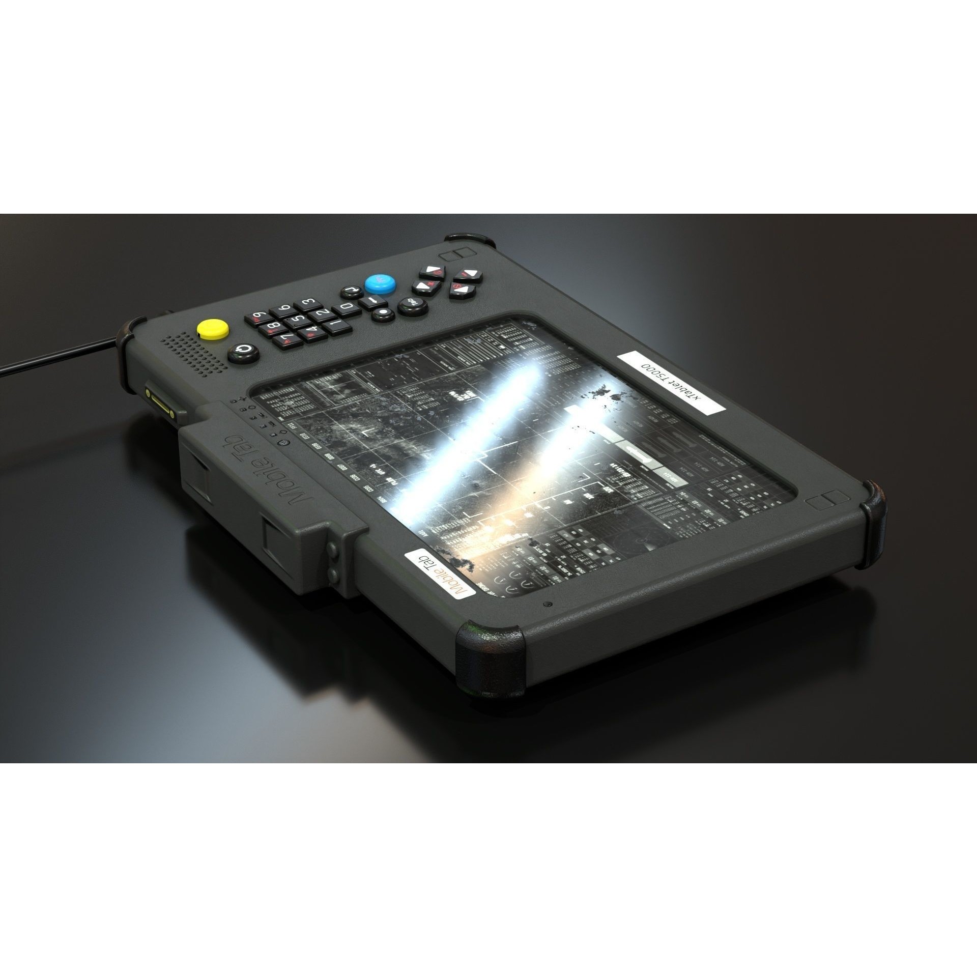 Military Tablet PC Console - Low-Poly Game-Ready 3D Model - View 19