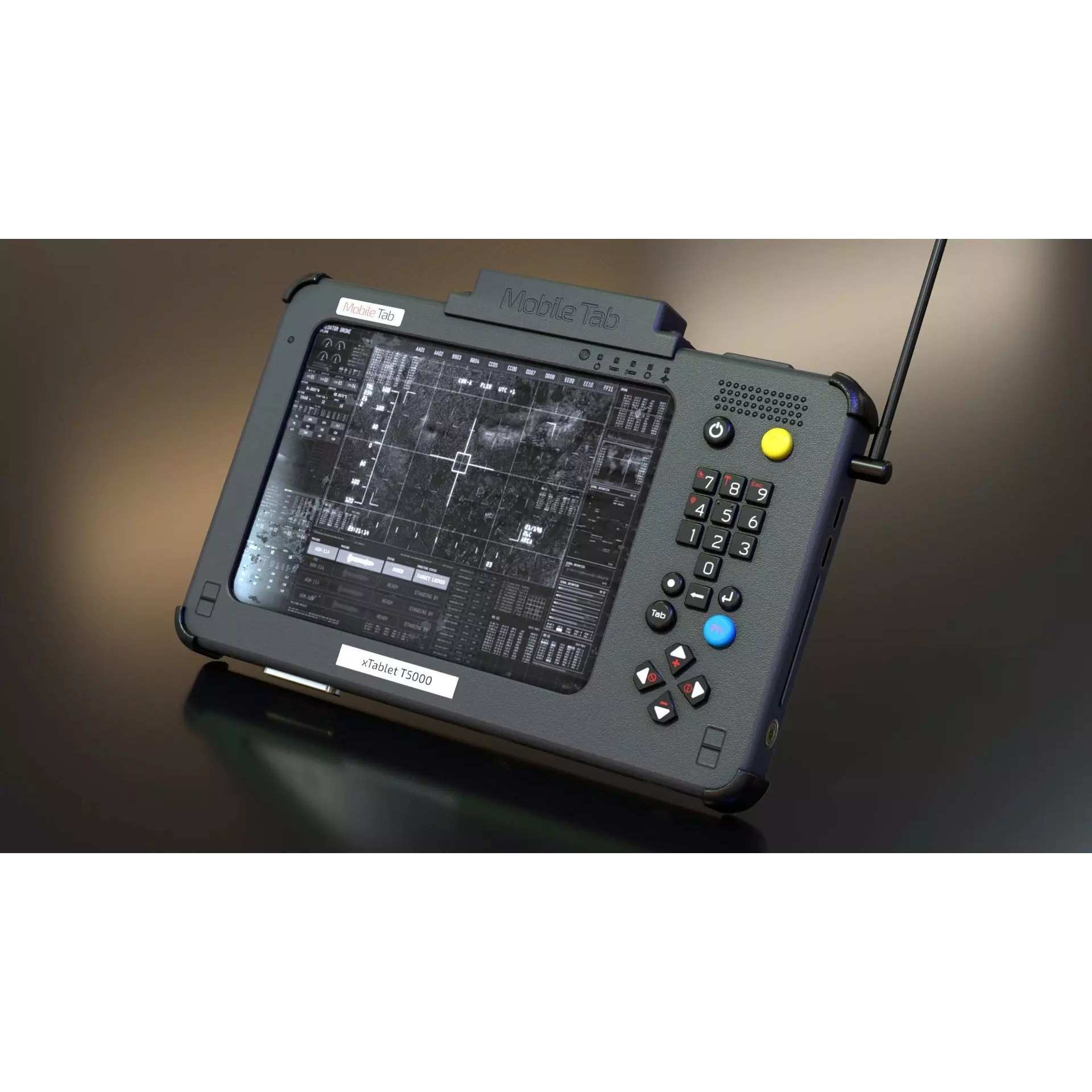 Military Tablet PC Console - Low-Poly Game-Ready 3D Model - View 2