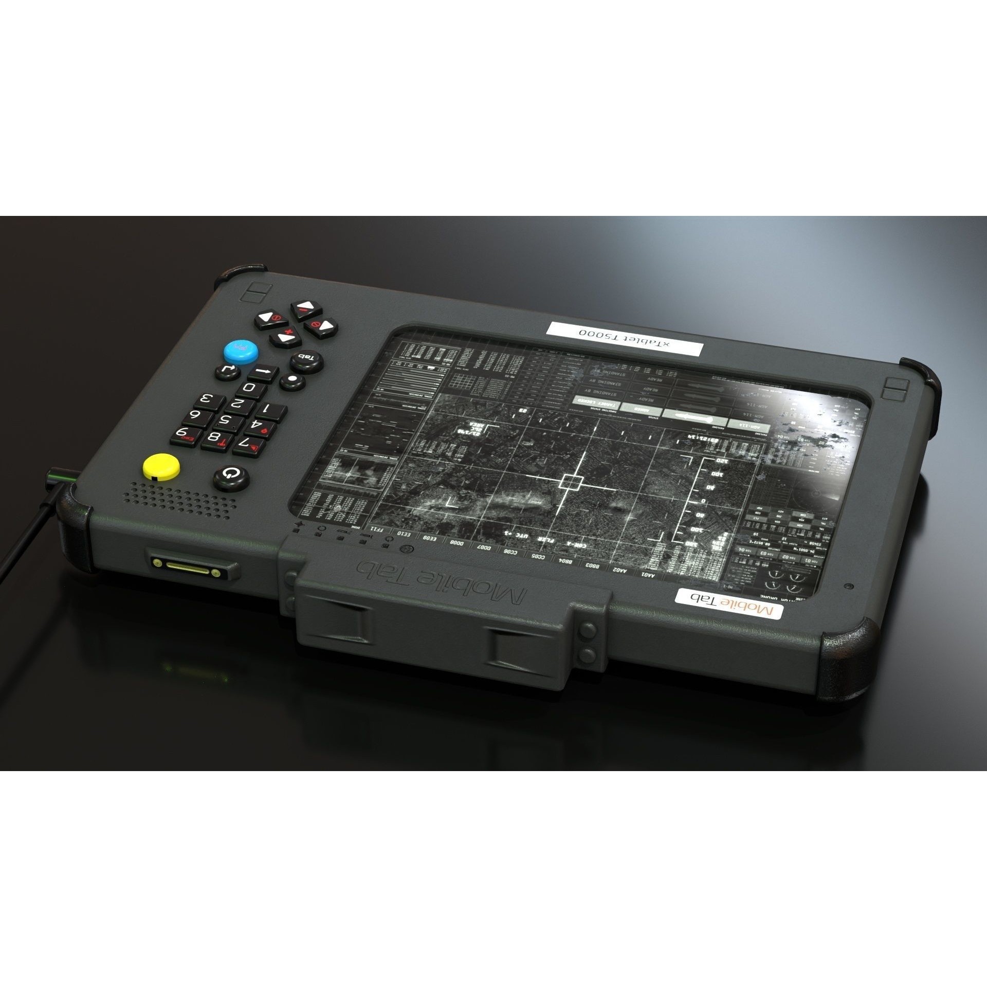 Military Tablet PC Console - Low-Poly Game-Ready 3D Model - View 20